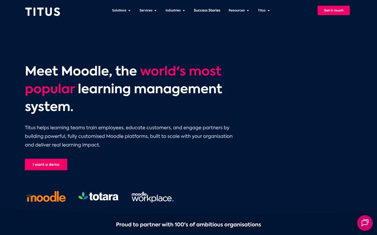 Titus Learning homepage, a UK Moodle and Totara partner based in West Yorkshire